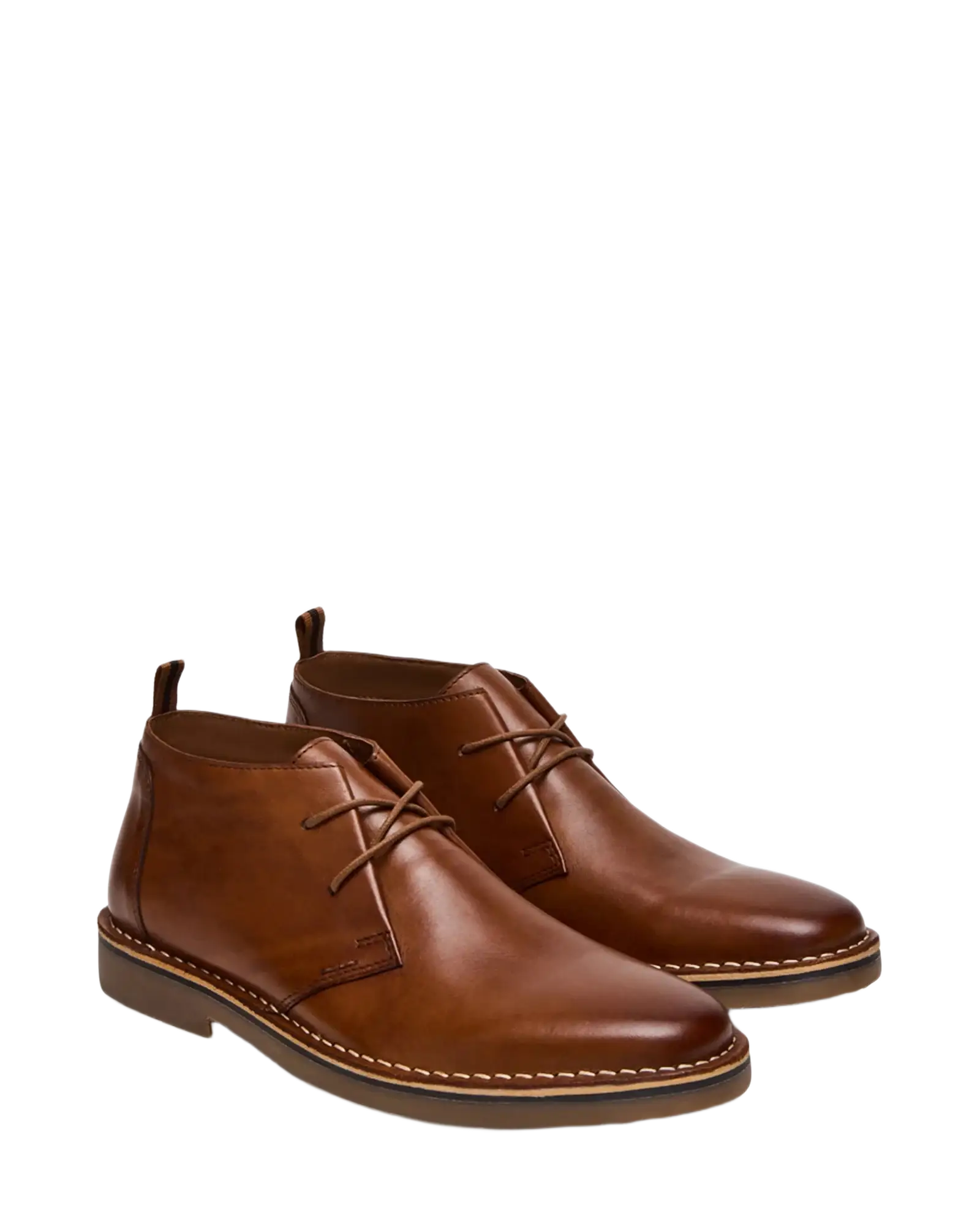 Men's Steve Madden Chuka Comfort Boot Soft Leather Lace up Harros Tan