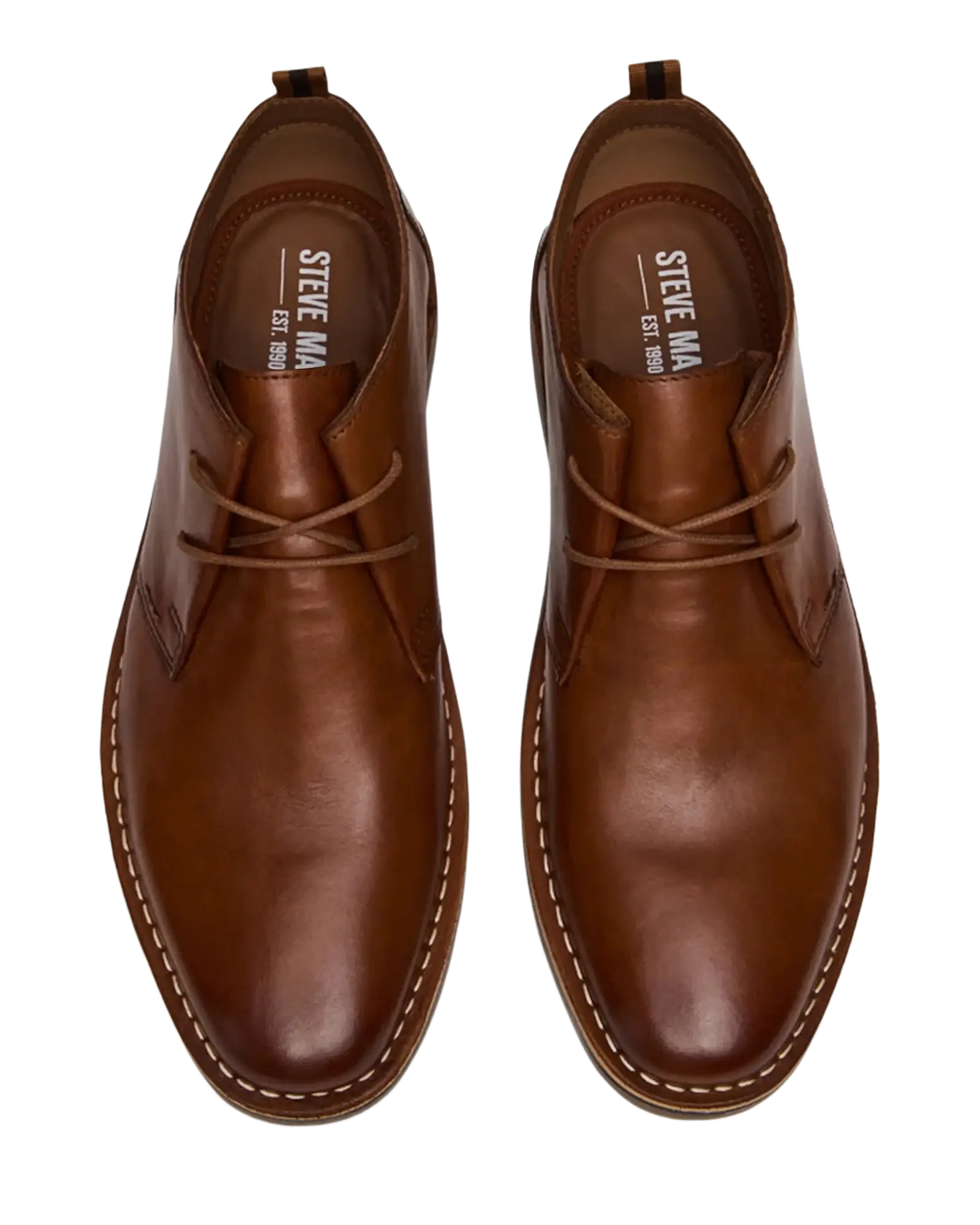Men's Steve Madden Chuka Comfort Boot Soft Leather Lace up Harros Tan