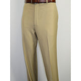 Men's Mizanni Flat Front Trousers Wool Super 150s #1500 Beige Size 40