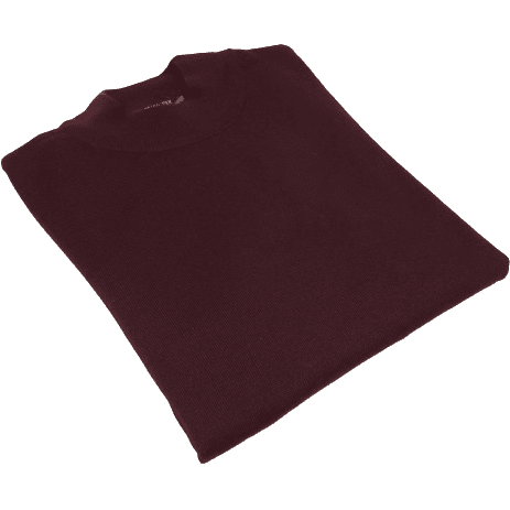 Mock Neck Merinos Wool Sweater PRINCELY From Turkey Soft Knits 1011-00 Burgundy