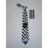 Men's Stacy Adams Tie and Hankie Set Woven Design #Stacy51 Black White