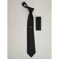 Men's Woven Tie Hankie Set J.Valintin Private Collection R76 Black