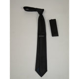 Men's Woven Tie Hankie Set J.Valintin Private Collection SL7 Black