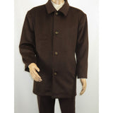 Men's Pea Top Coat Veronesi Wool Cashmere ARNO Brown 46 Regular