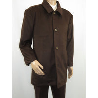 Men's Pea Top Coat Veronesi Wool Cashmere ARNO Brown 46 Regular