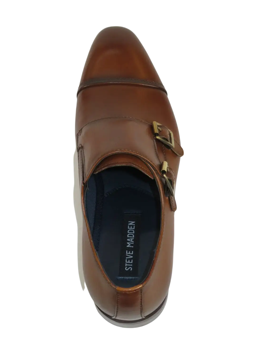 Men's Shoes STEVE MADDEN Leather upper Double Buckle Cap Toe TEON Tan