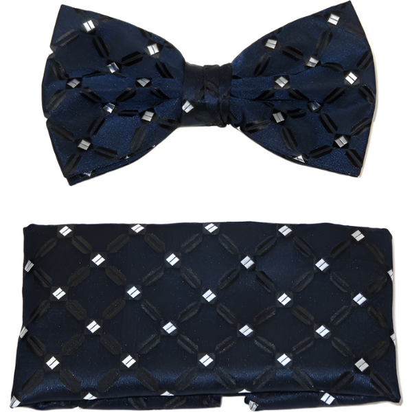 Men's Fancy Bow Tie/Hankie Set By J.Valintin Soft Microfiber Silky JVBT-16