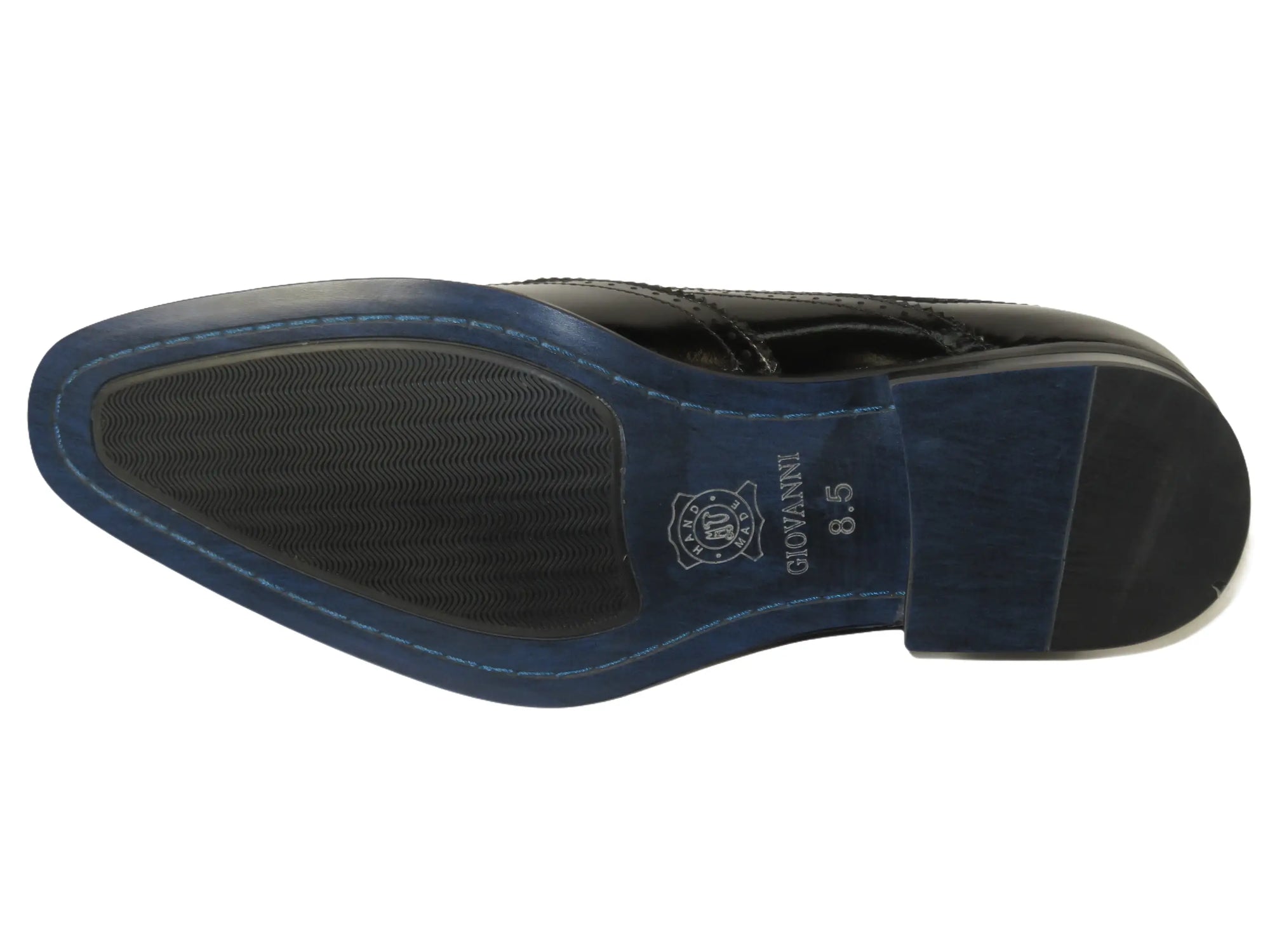 Men's Giovanni Shoes High Quality Leather Wing Tip Derby LINCOLN Black