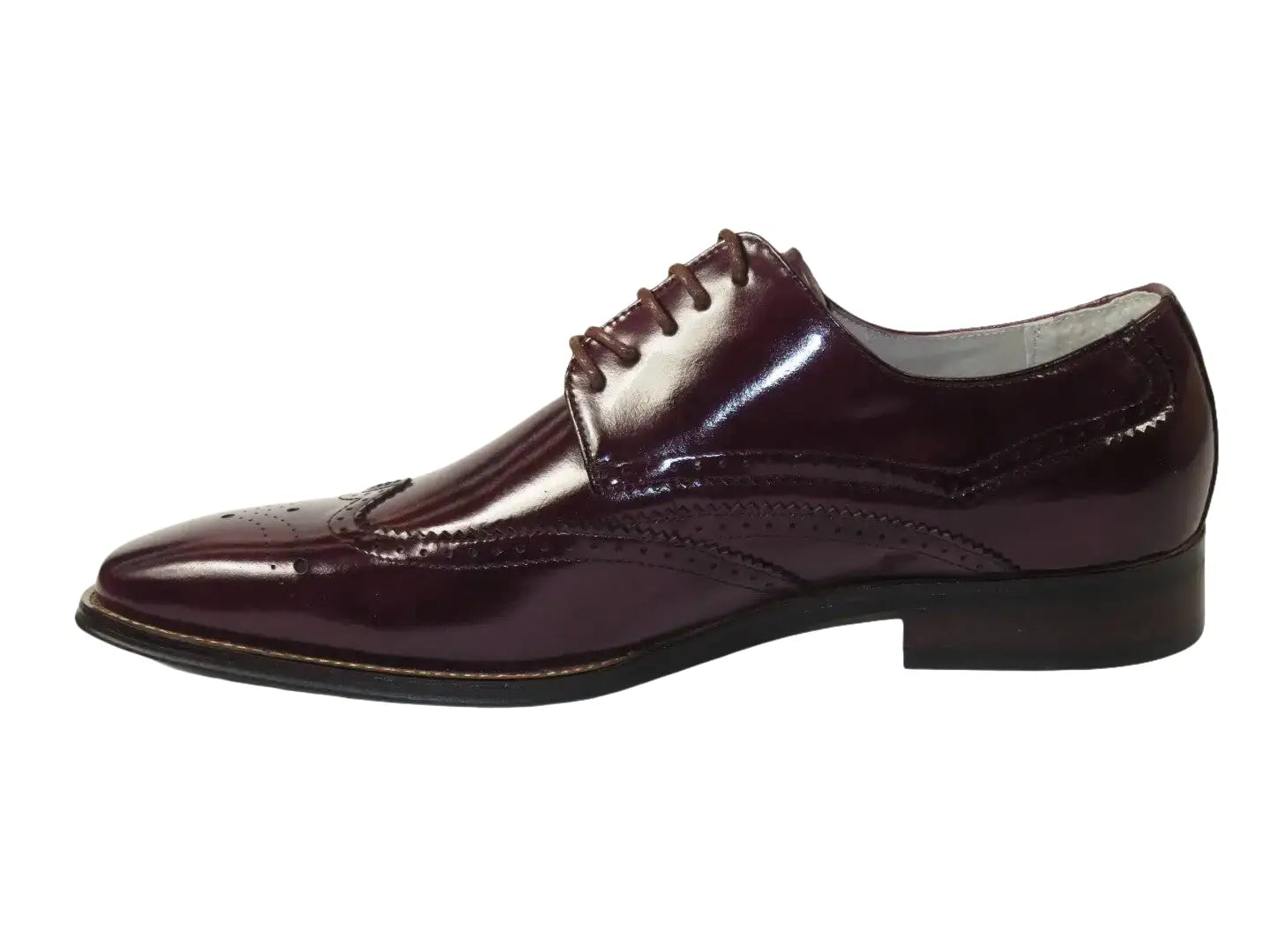 Men's Giovanni Shoes High Quality Leather Wing Tip Derby LINCOLN Burgundy