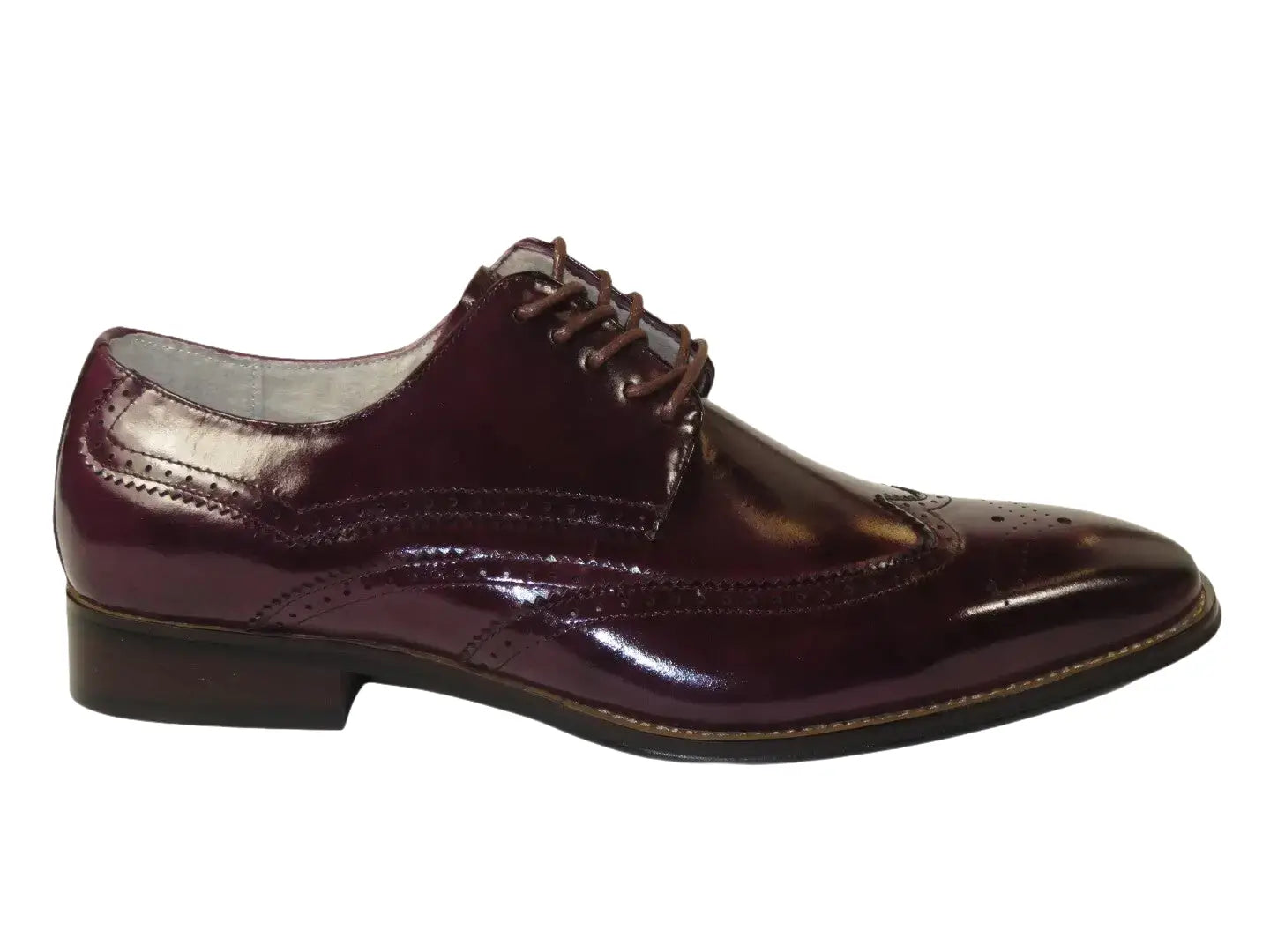 Men's Giovanni Shoes High Quality Leather Wing Tip Derby LINCOLN Burgundy