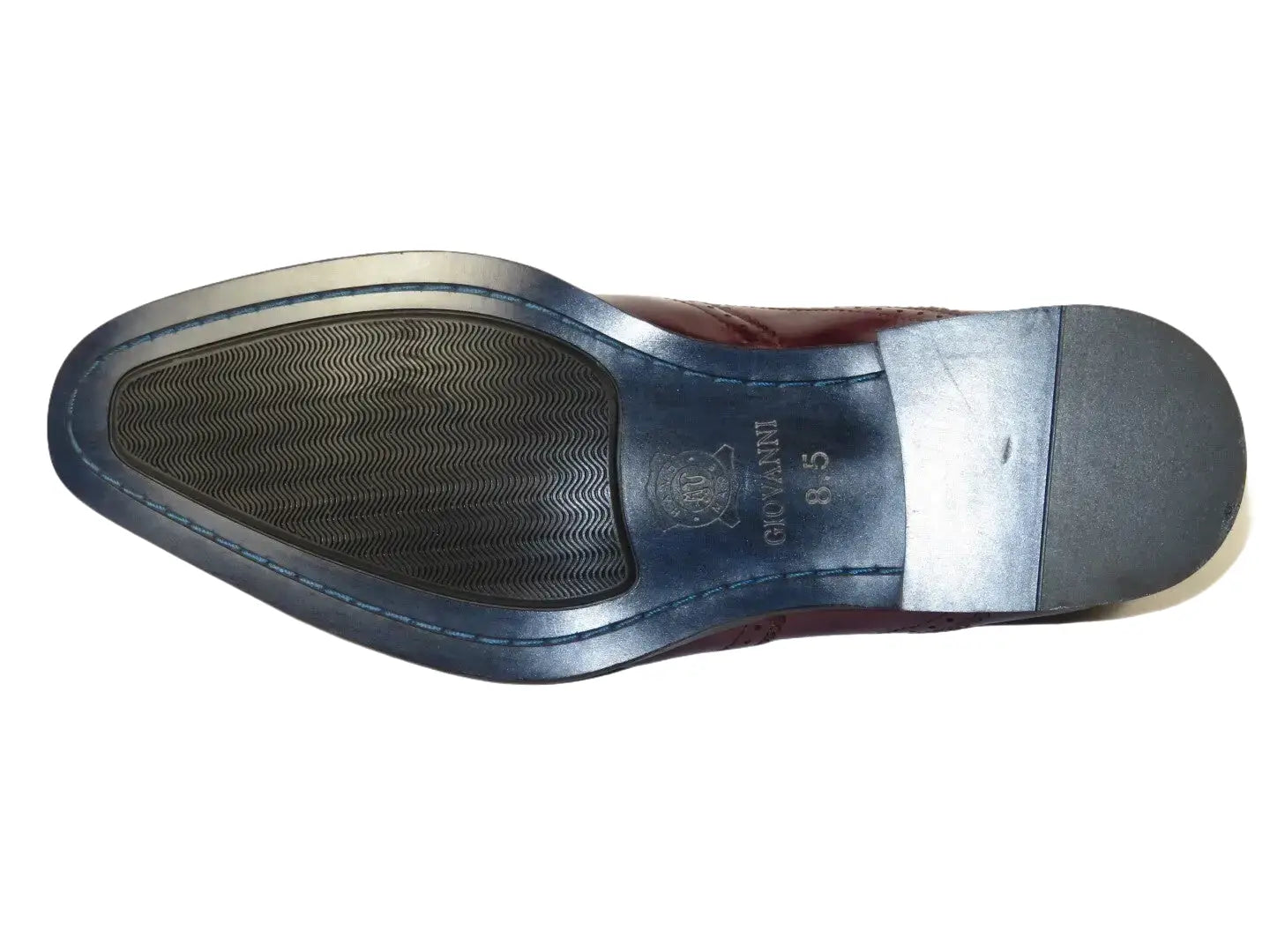 Men's Giovanni Shoes High Quality Leather Wing Tip Derby LINCOLN Burgundy