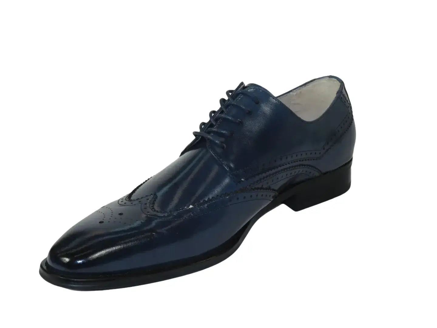 Men's Giovanni Shoes High Quality Leather Wing Tip Derby LINCOLN Navy