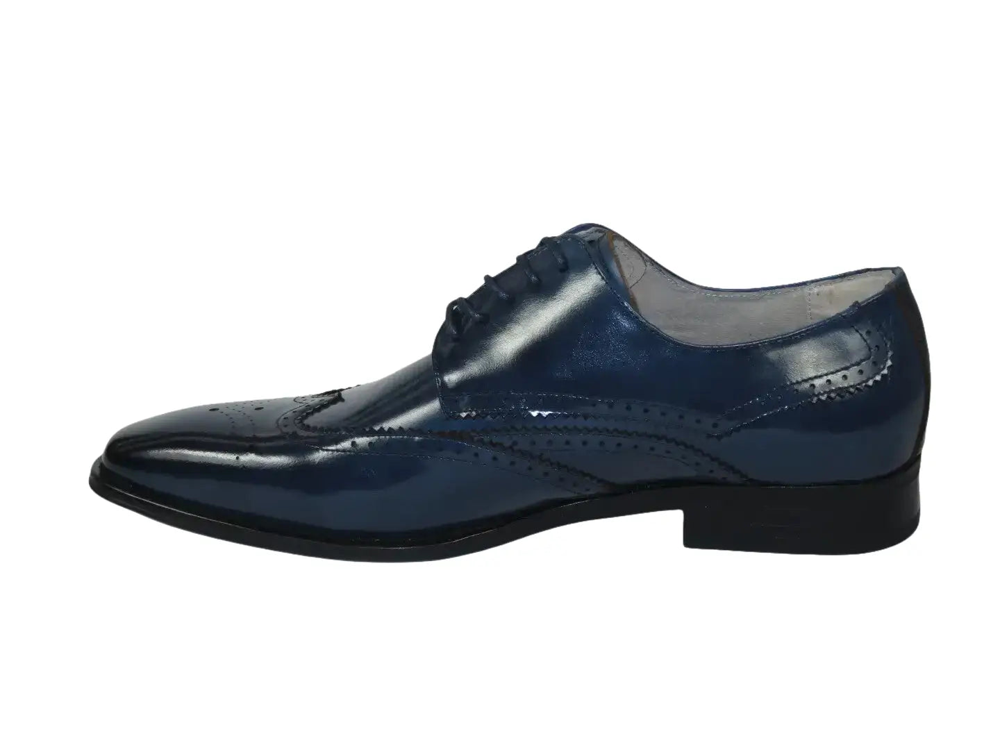Men's Giovanni Shoes High Quality Leather Wing Tip Derby LINCOLN Navy