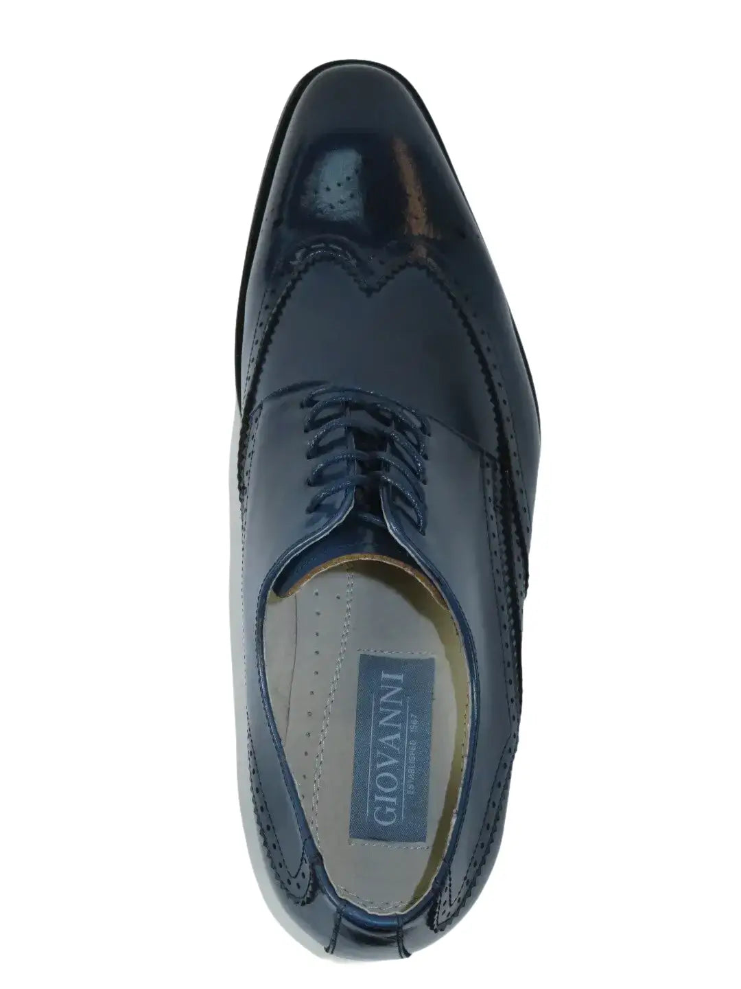 Men's Giovanni Shoes High Quality Leather Wing Tip Derby LINCOLN Navy