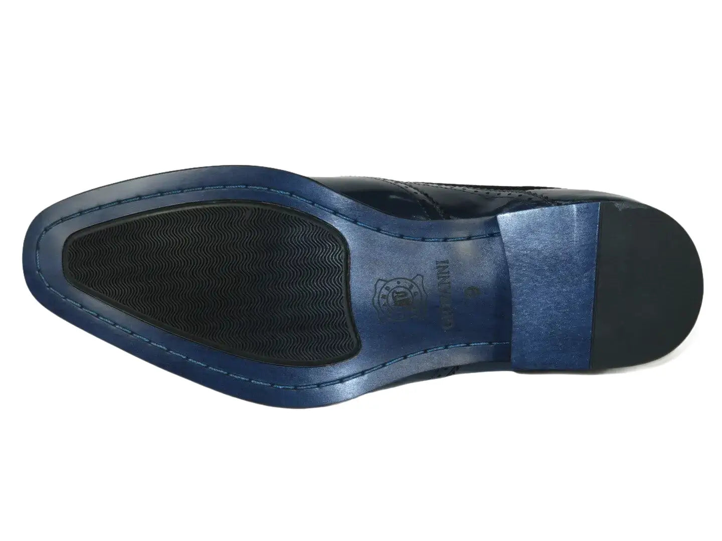 Men's Giovanni Shoes High Quality Leather Wing Tip Derby LINCOLN Navy