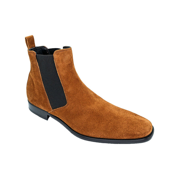 Giovacchini By Belvedere Italian Chelsea Boot Suede Leather Milano Cognac