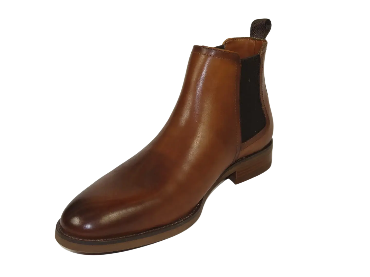 Men's Slip On Boot STEVE MADDEN Leather Upper Plain Toe Montreux Tan