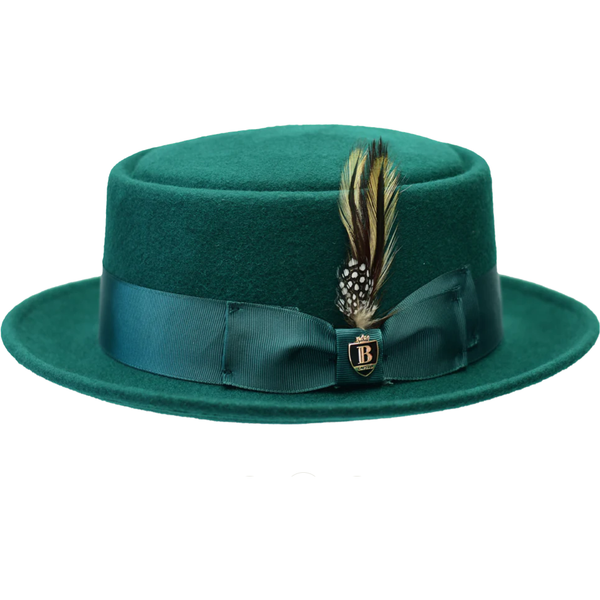 Bruno Capelo Dress Hat Australian Wool Crushable Pork Pie Jazz PP109 Emerald