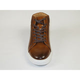 Men's Santino Luciano Ankle High Top Comfort Sneaker Dress Boot S-2452 Cognac