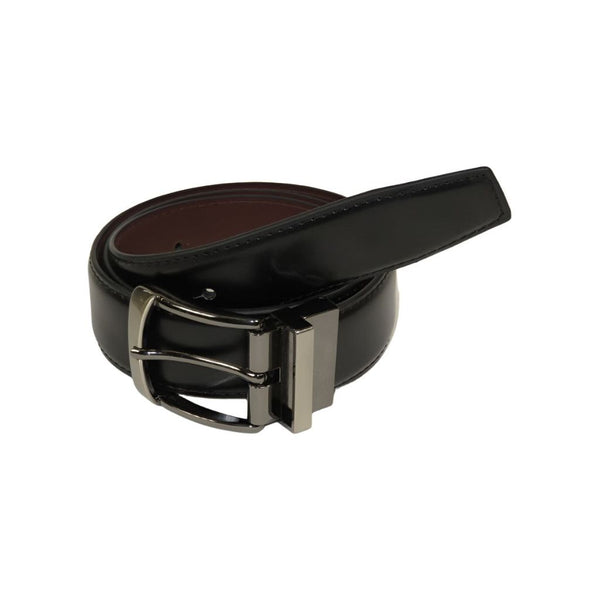 Men's VALENTINI Plain Leather Belt Pin Buckle Reversible SW63 Black or Brown