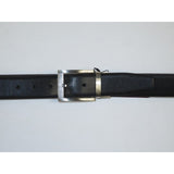 Mens VALENTINI Textured Leather Belt Classic Pin Buckle Reversible sw68 Black
