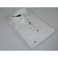 Men's Tuxedo Formal Cotton Shirt Wingtip Steven Land TX702 White French Cuffs