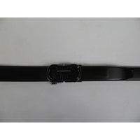 Men VALENTINI Leather Track Belt Adjustable Removable Buckle V511 Black