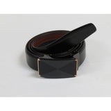 Men VALENTINI Leather Track Belt Adjustable Removable Buckle V526 Black