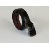 Men VALENTINI Leather Track Belt Adjustable Removable Buckle V526 Black