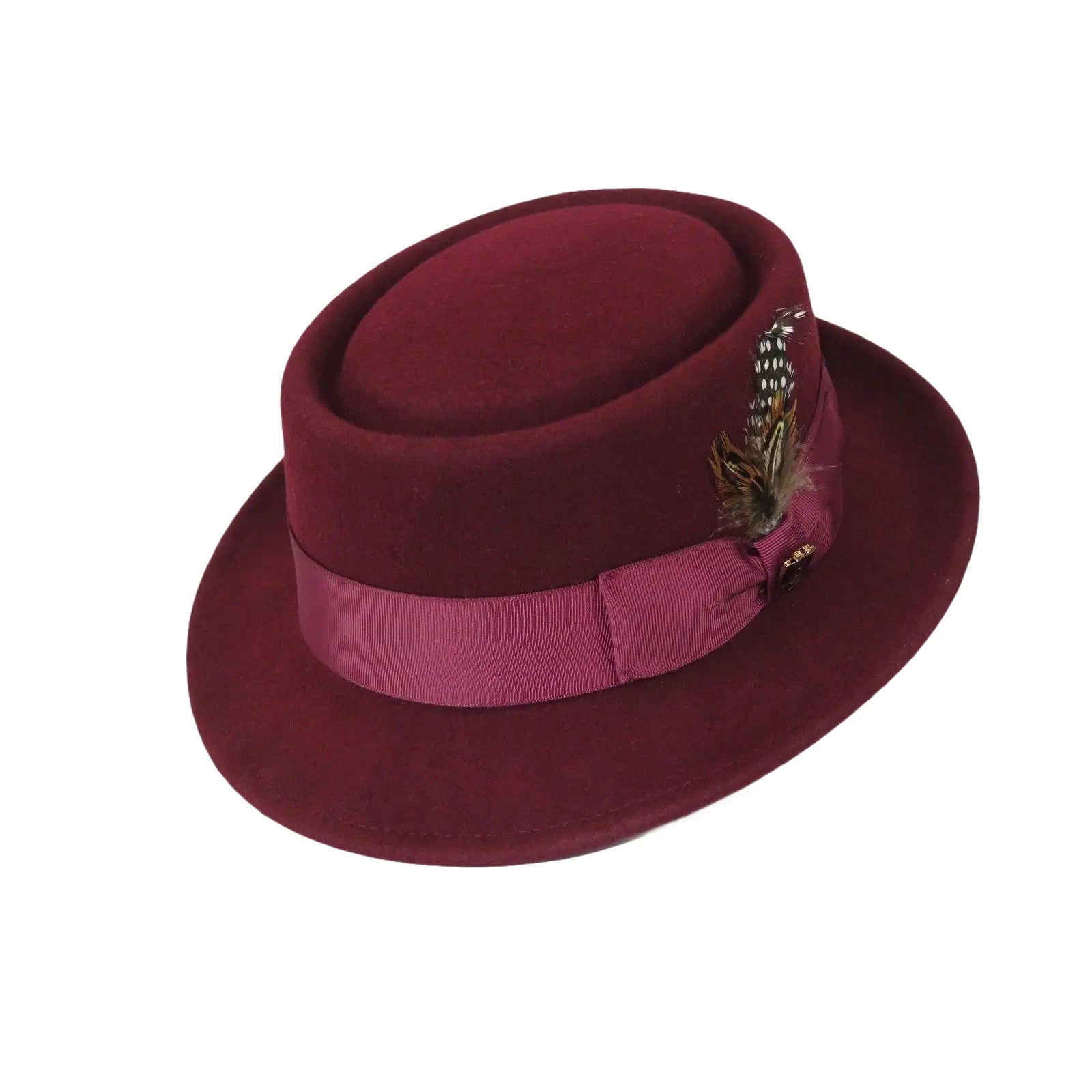 Bruno Capelo Dress Hat Australian Wool Crushable Pork Pie Jazz PP104 Burgundy - J.Valintin Men's Wear Legend - PP104 - Burg - S