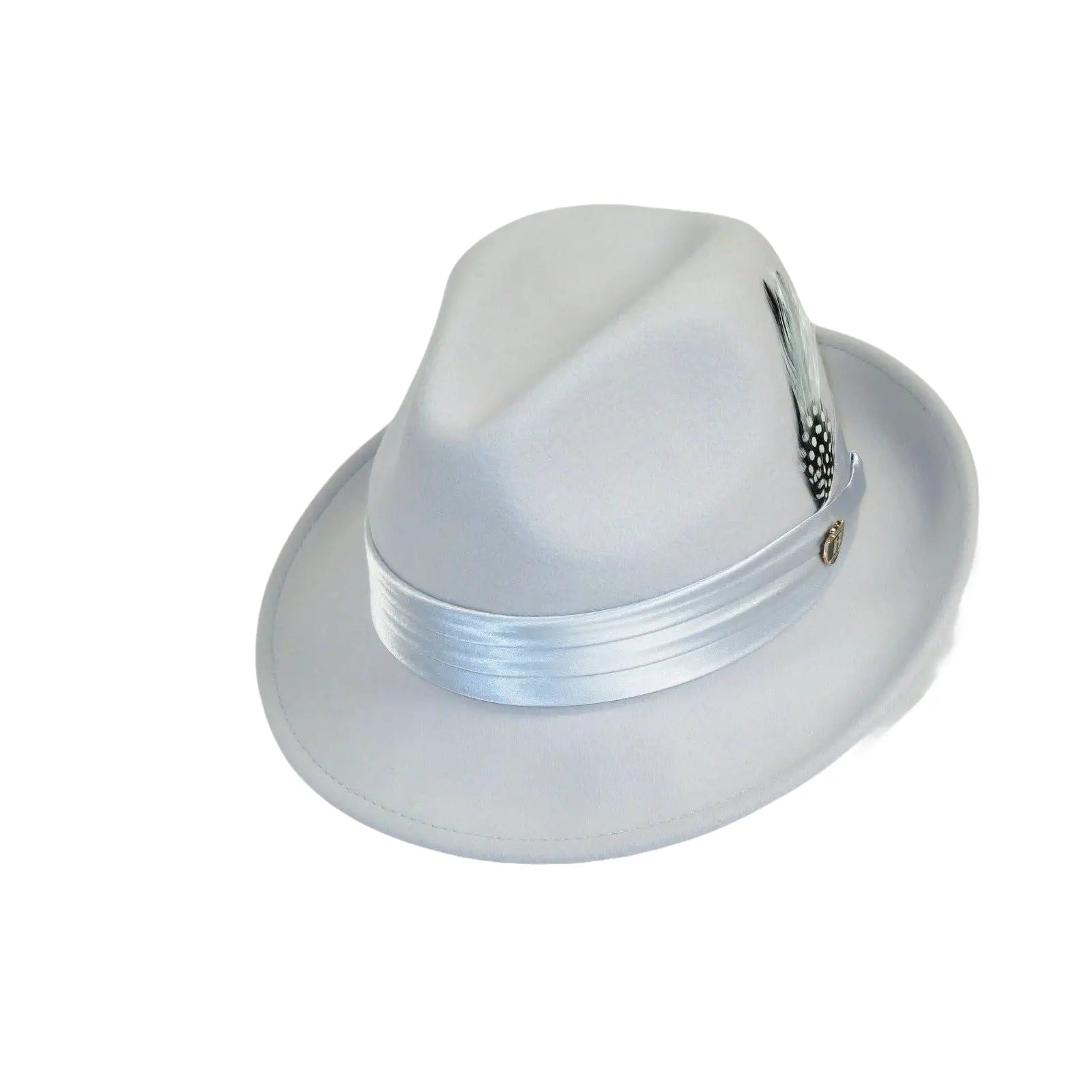 Bruno Capelo Hat Australian Wool Crushable Fedora Giovani UN133 Silver Gray - J.Valintin Men's Wear Legend - UN133 - Silver - S