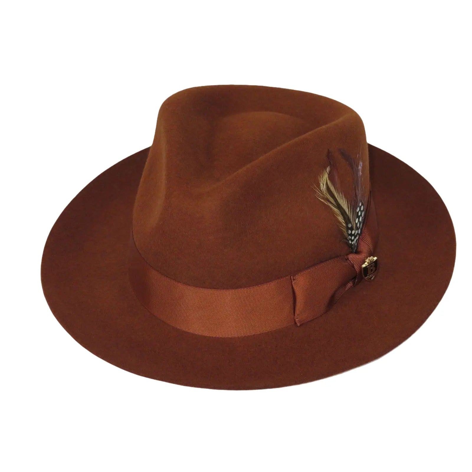 Bruno Capelo Hat Australian Wool Fedora Teardrop Crown Fabio FB222 Brandy - J.Valintin Men's Wear Legend - FB222 - Brandy - S