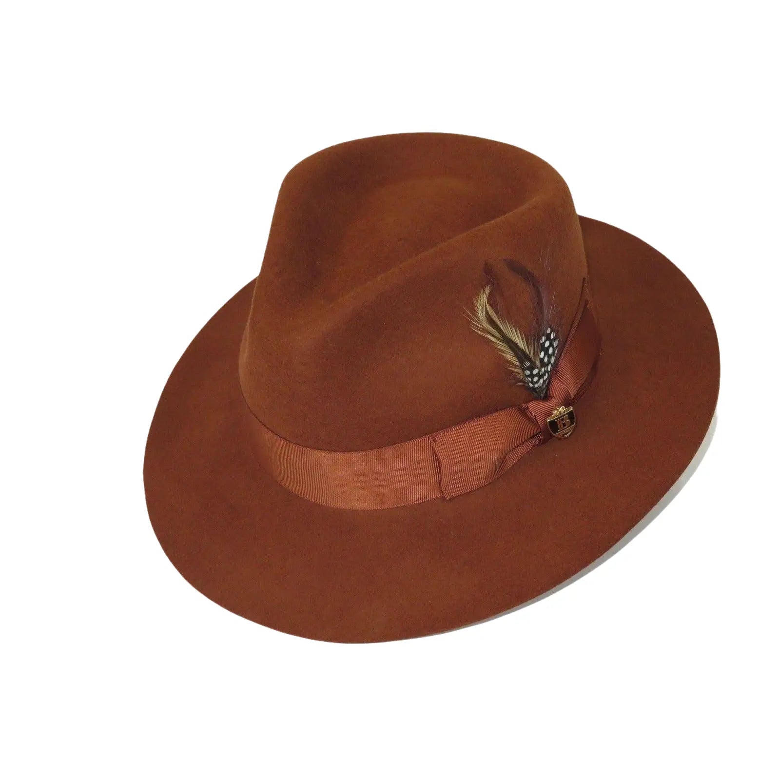 Bruno Capelo Hat Australian Wool Fedora Teardrop Crown Fabio FB222 Brandy - J.Valintin Men's Wear Legend - FB222 - Brandy - S