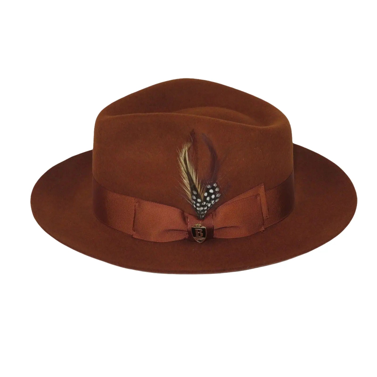 Bruno Capelo Hat Australian Wool Fedora Teardrop Crown Fabio FB222 Brandy - J.Valintin Men's Wear Legend - FB222 - Brandy - S