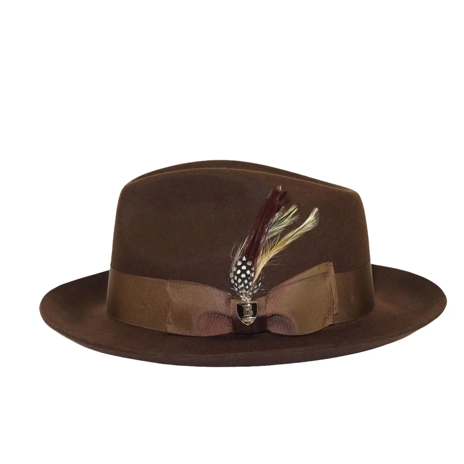 Bruno Capelo Hat Australian Wool Fedora Teardrop Crown Fabio FB227 Brown - J.Valintin Men's Wear Legend - FB227 - Brown - S