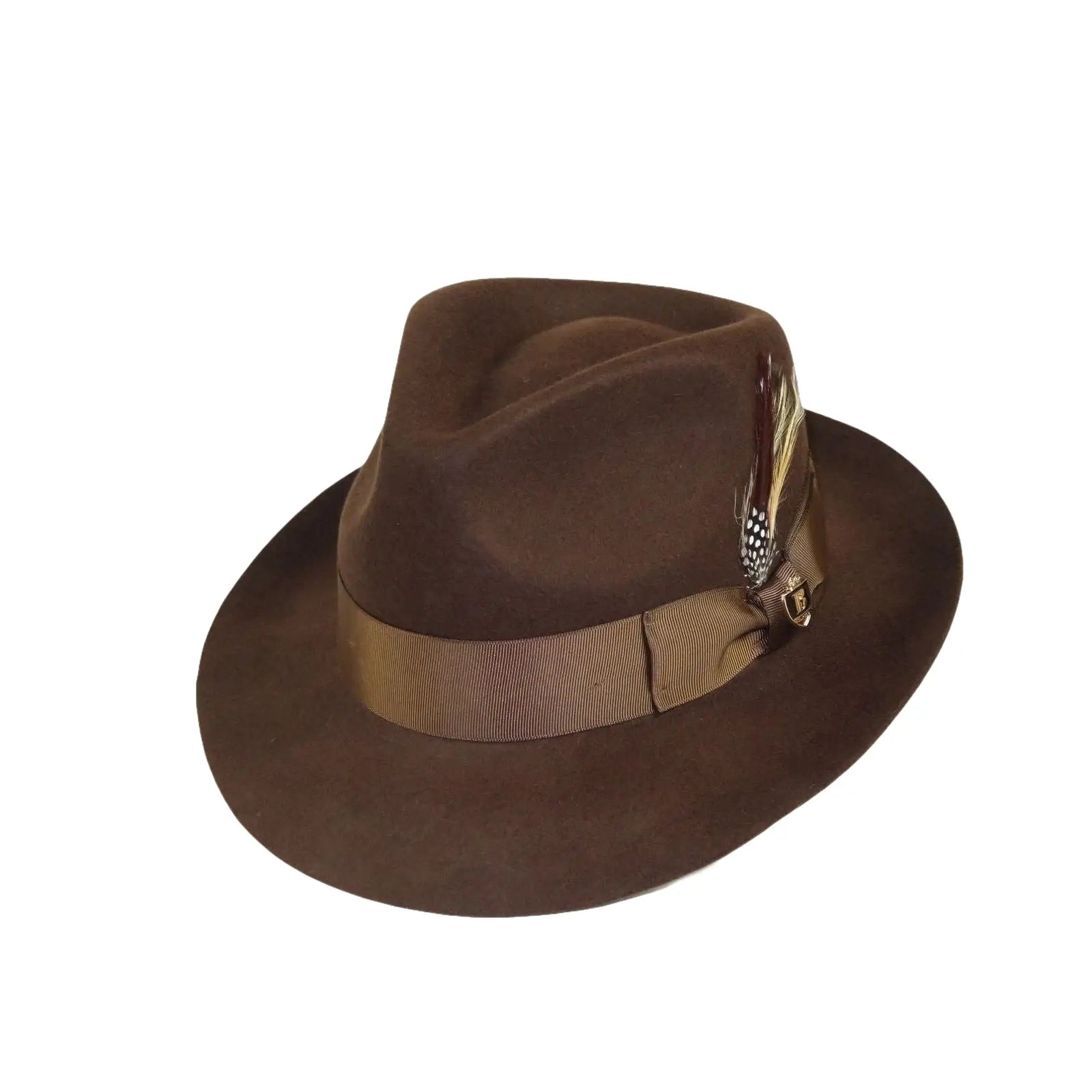 Bruno Capelo Hat Australian Wool Fedora Teardrop Crown Fabio FB227 Brown - J.Valintin Men's Wear Legend - FB227 - Brown - S