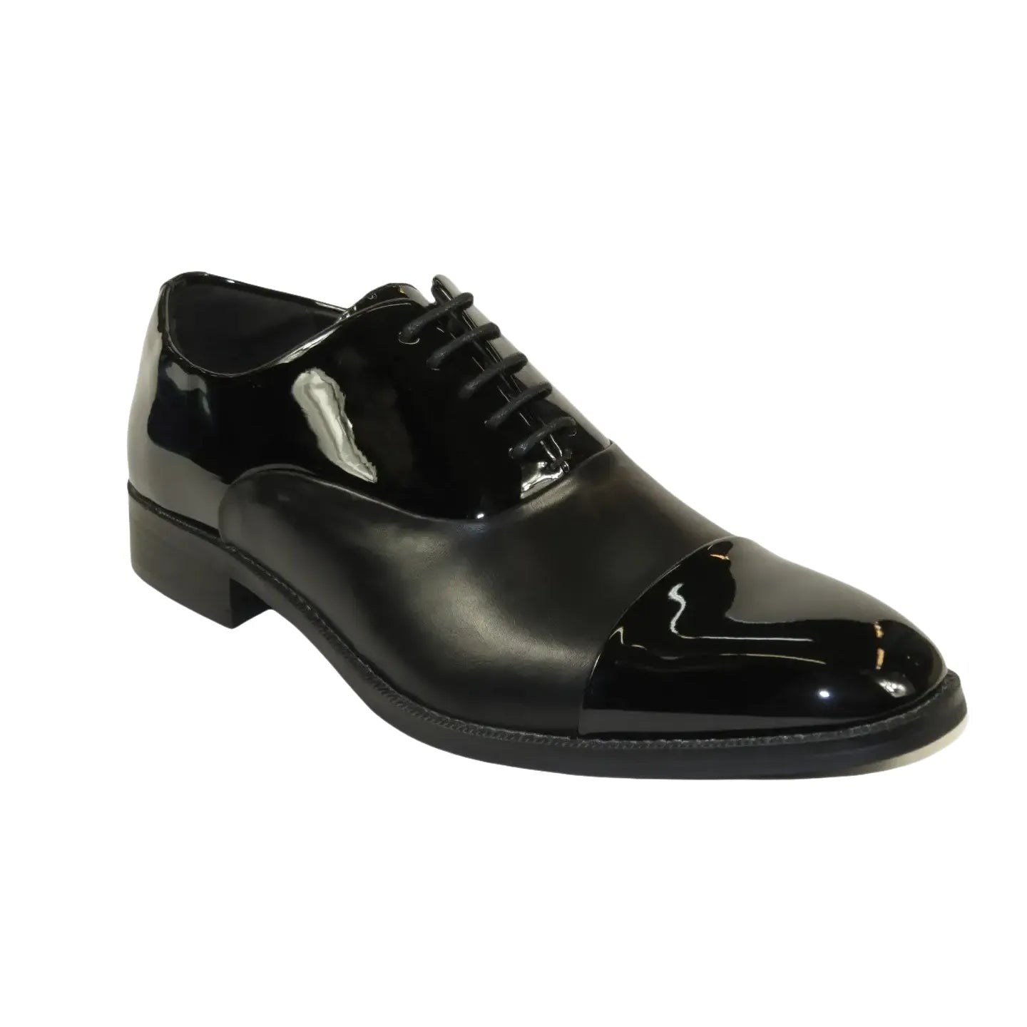 Men Santino Luciano Formal Dress Shoes Patent Leather Shiny Lace up C531 Black, Men's, Size: 11M