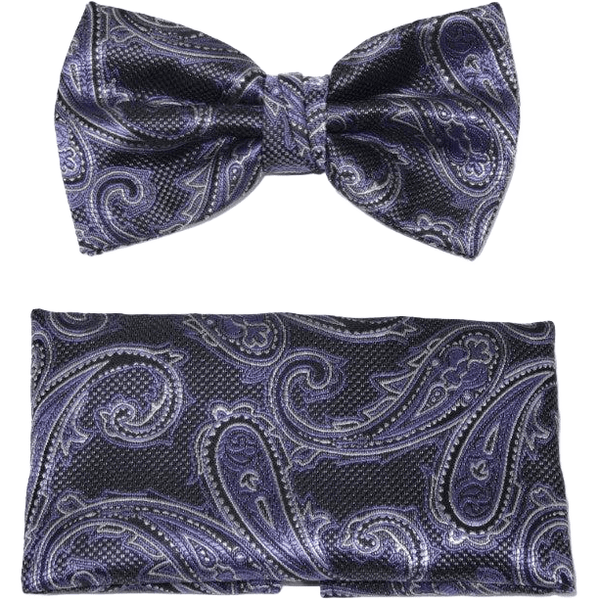 Men's Fancy Bow Tie/Hankie Set By J.Valintin Soft Microfiber Silky JVBT-31