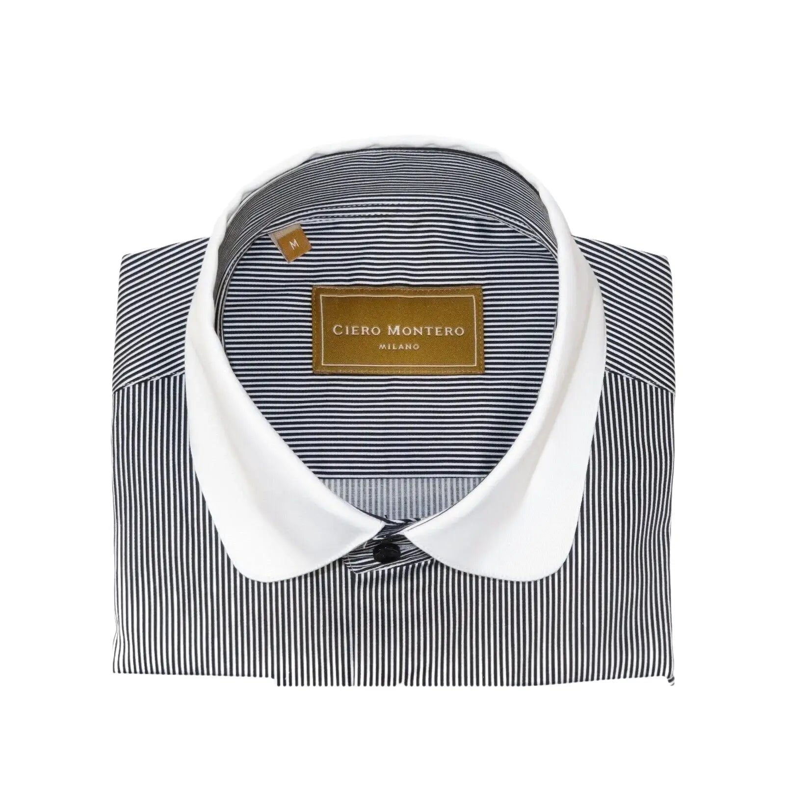 Men 100% Cotton Dress Shirt CIERO MONTERO Turkey 1A99 - 01 White Black Slim Fit - J.Valintin Men's Wear Legend - 101027