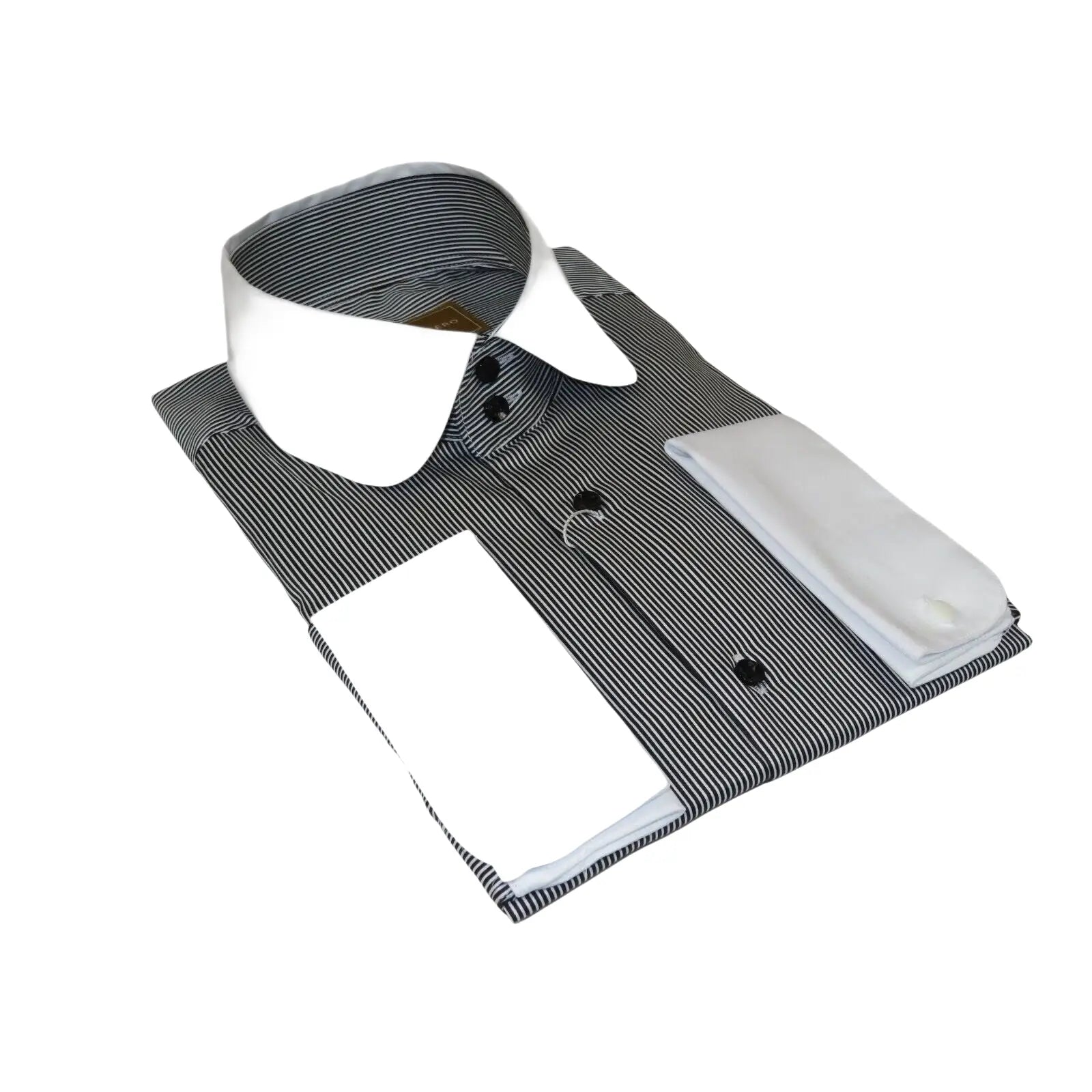 Men 100% Cotton Dress Shirt CIERO MONTERO Turkey 1A99 - 01 White Black Slim Fit - J.Valintin Men's Wear Legend - 101027