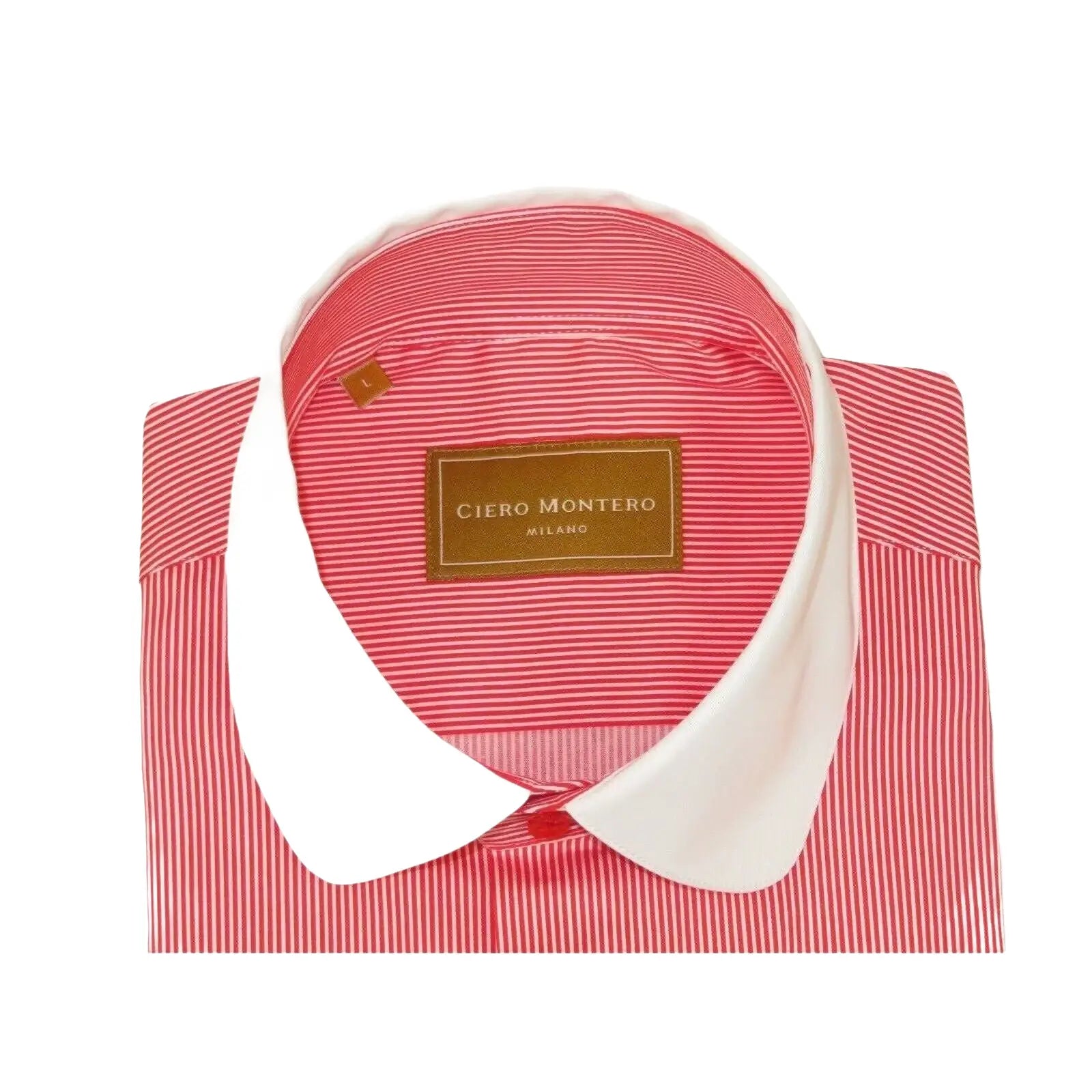 Men 100% Cotton Dress Shirt CIERO MONTERO Turkey 1A99 - 53 White Red Slim Fit - J.Valintin Men's Wear Legend - 101031