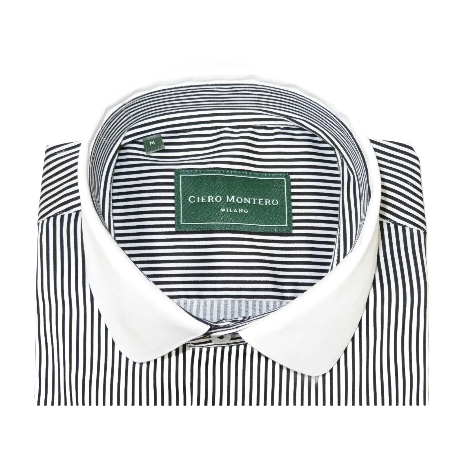 Men 100% Cotton Dress Shirt CIERO MONTERO Turkey 1f94 - 06 White black Slim Fit - J.Valintin Men's Wear Legend - 101035