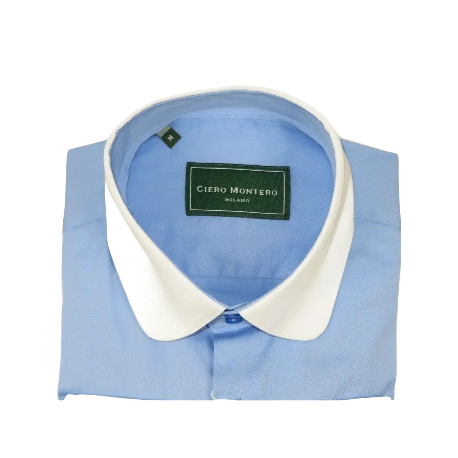 Men 100% Cotton Shirt CIERO MONTERO Turkey #STN 258 Blue/White Collar Slim Fit - J.Valintin Men's Wear Legend - 101047