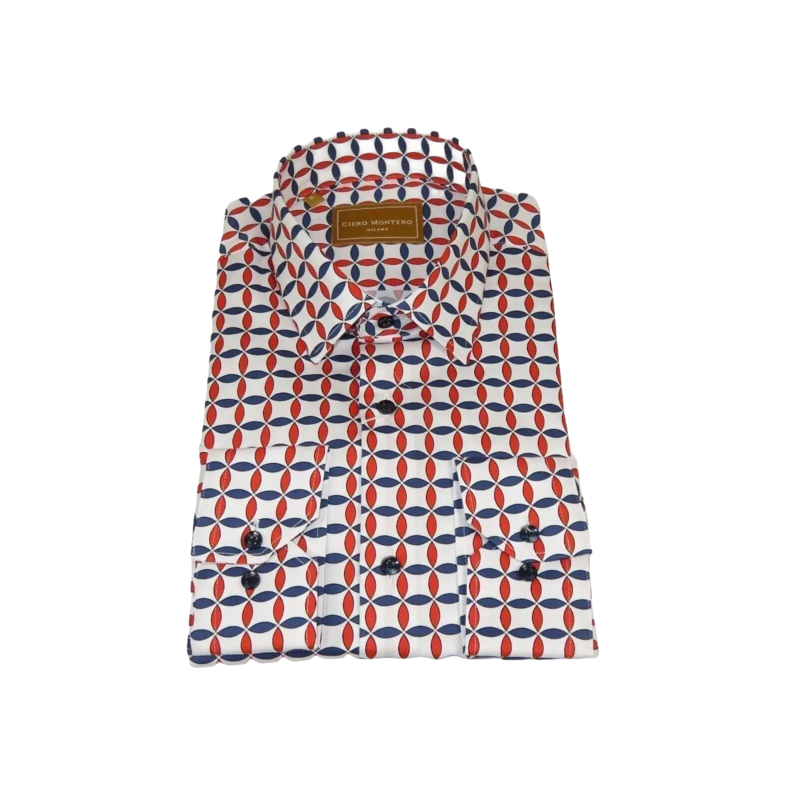 Men 100% Cotton Sports Shirt CIERO MONTERO Turkey Dress/Casual #5072 - 01 Red Blue - J.Valintin Men's Wear Legend - 101115