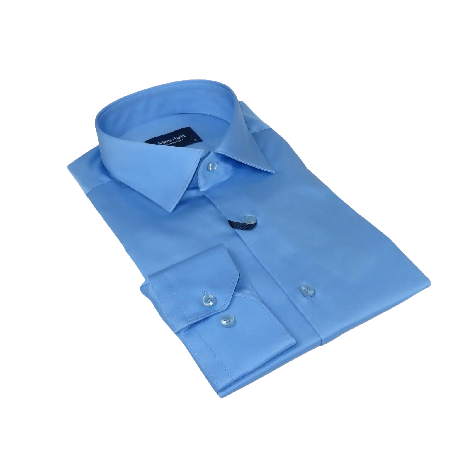 Men 100% Sateen Cotton Shirt Manschett Quesste Turkey Slim Fit 4010 - 05 Med Blue - J.Valintin Men's Wear Legend - 96819