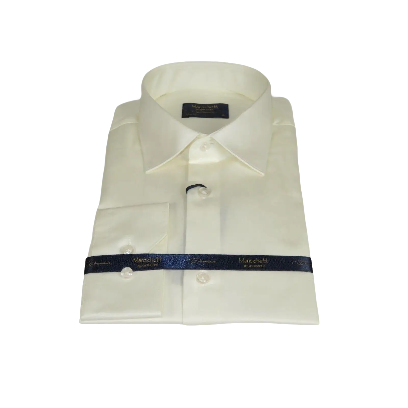 Men 100% Sateen Cotton Shirt Manschett Quesste Turkey Slim Fit 4010 - 09 Ivory - J.Valintin Men's Wear Legend - 96824