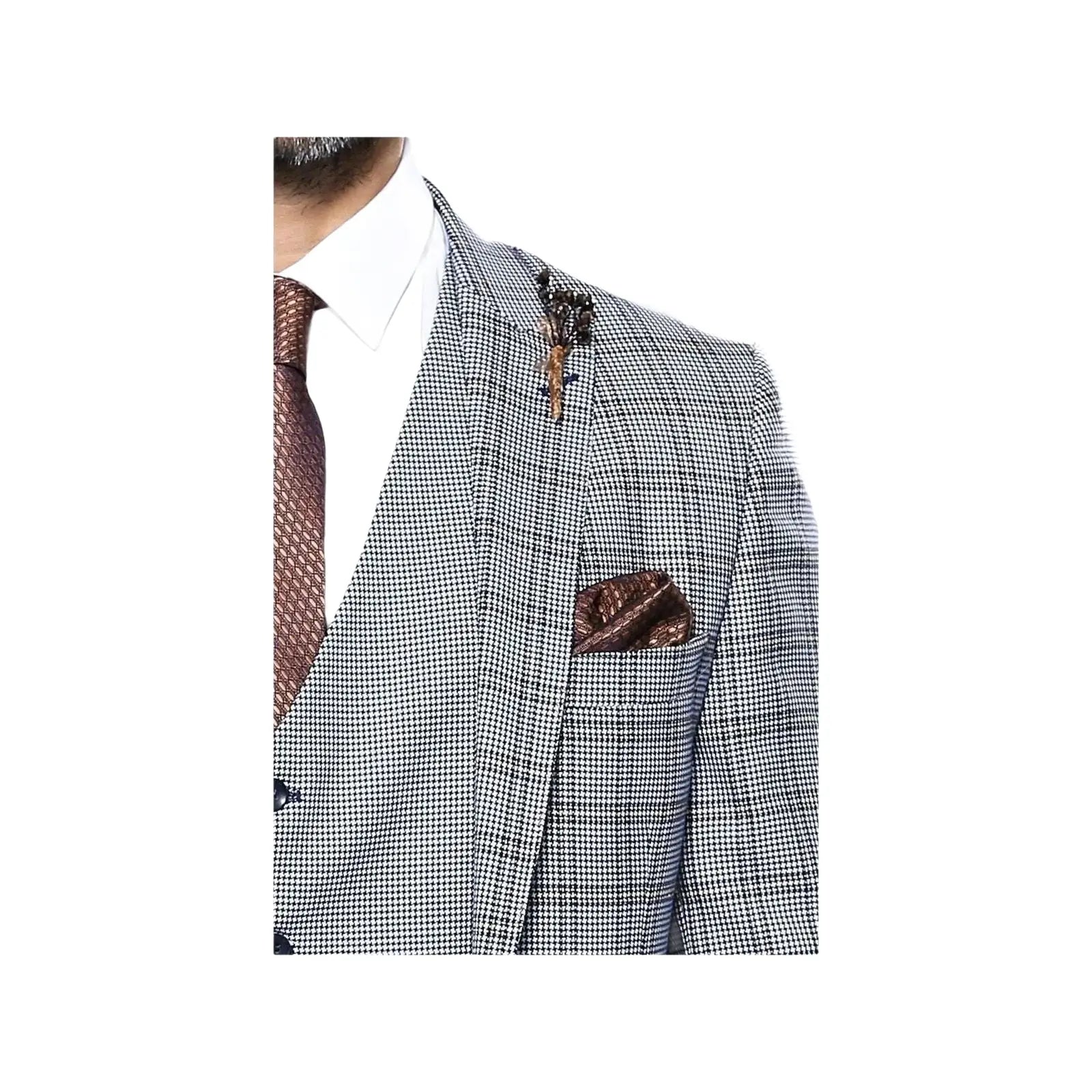 Men 3pc Vest Suit WESSI by J.VALINTIN Extra Slim Fit JV42 Blue Plaid TURKEY USA - J.Valintin Men's Wear Legend - 16928