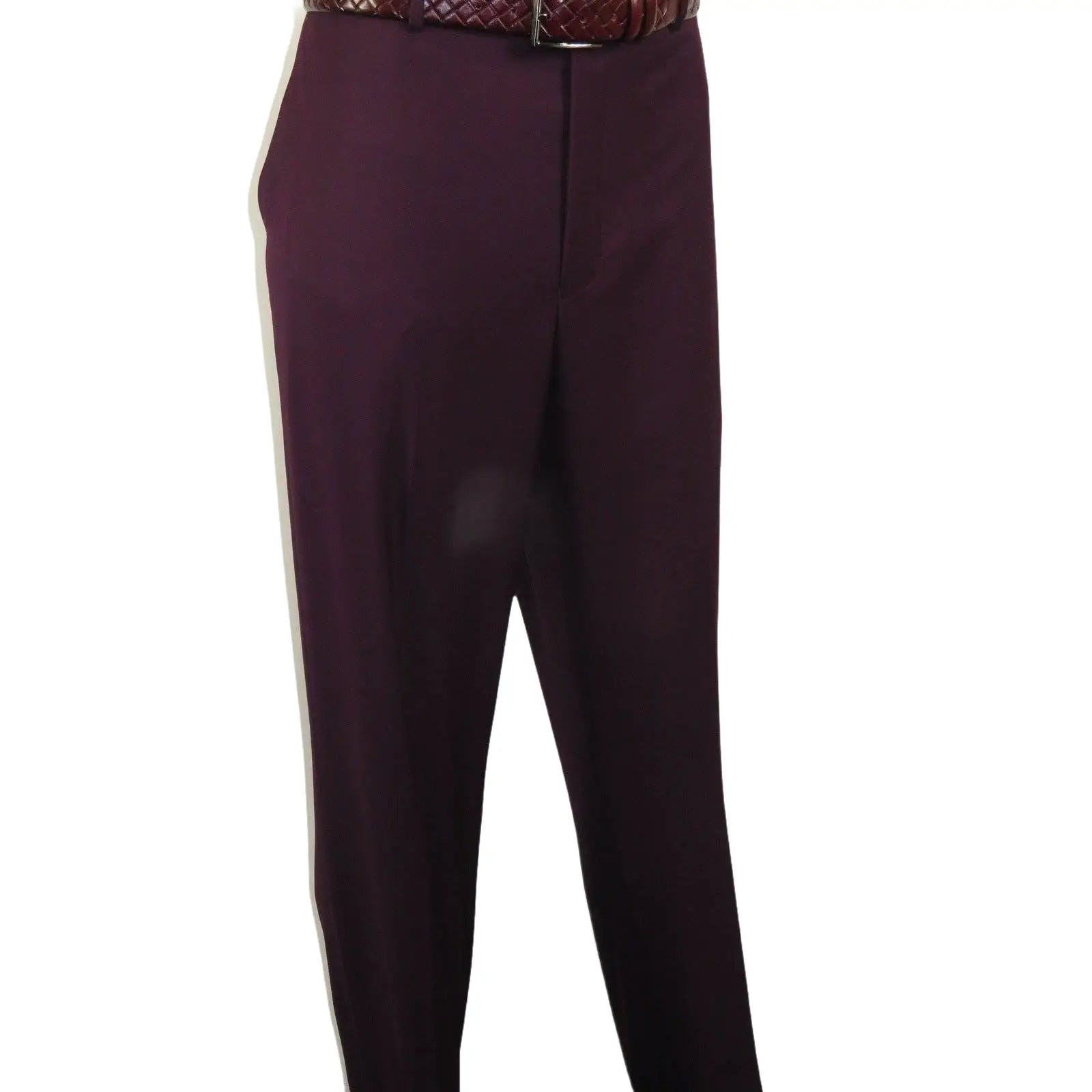 Men BERRAGAMO 3pc Suit Vested Plain front Pants Side Vents Formal A6732 Burgundy - J.Valintin Men's Wear Legend - 71737