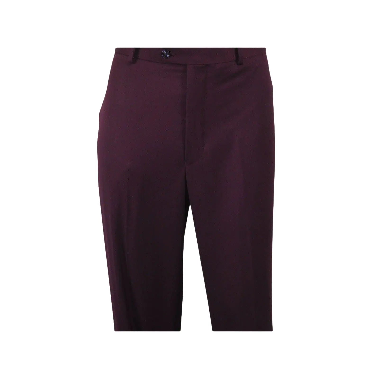 Men BERRAGAMO 3pc Suit Vested Plain front Pants Side Vents Formal A6732 Burgundy - J.Valintin Men's Wear Legend - 71737