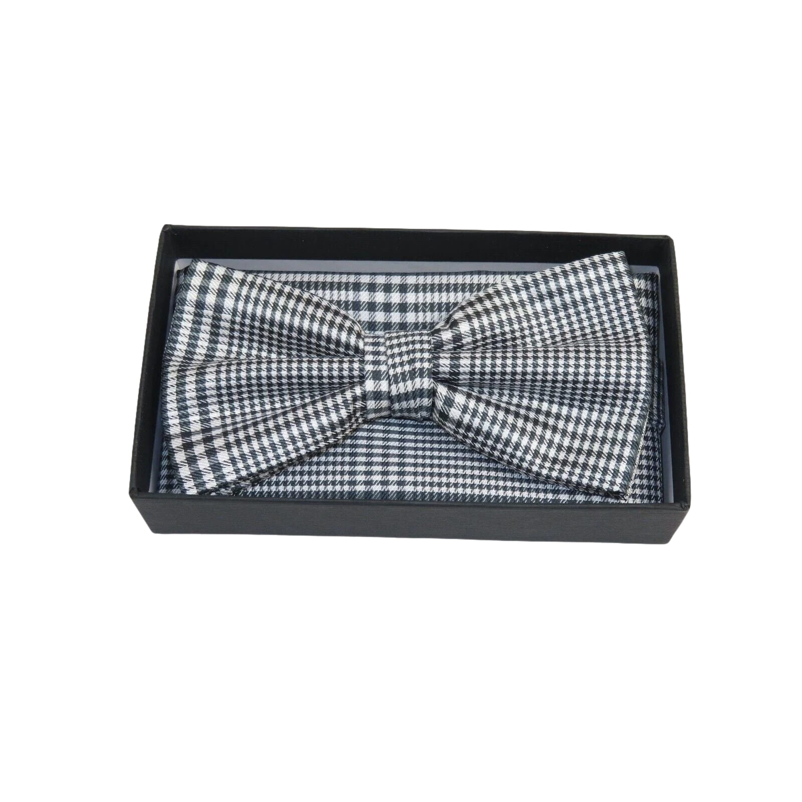 Men Bow Tie Hankie Formal Tuxedo, Business Suit #BT43 Black White Hounds tooth - J.Valintin Men's Wear Legend - 95516